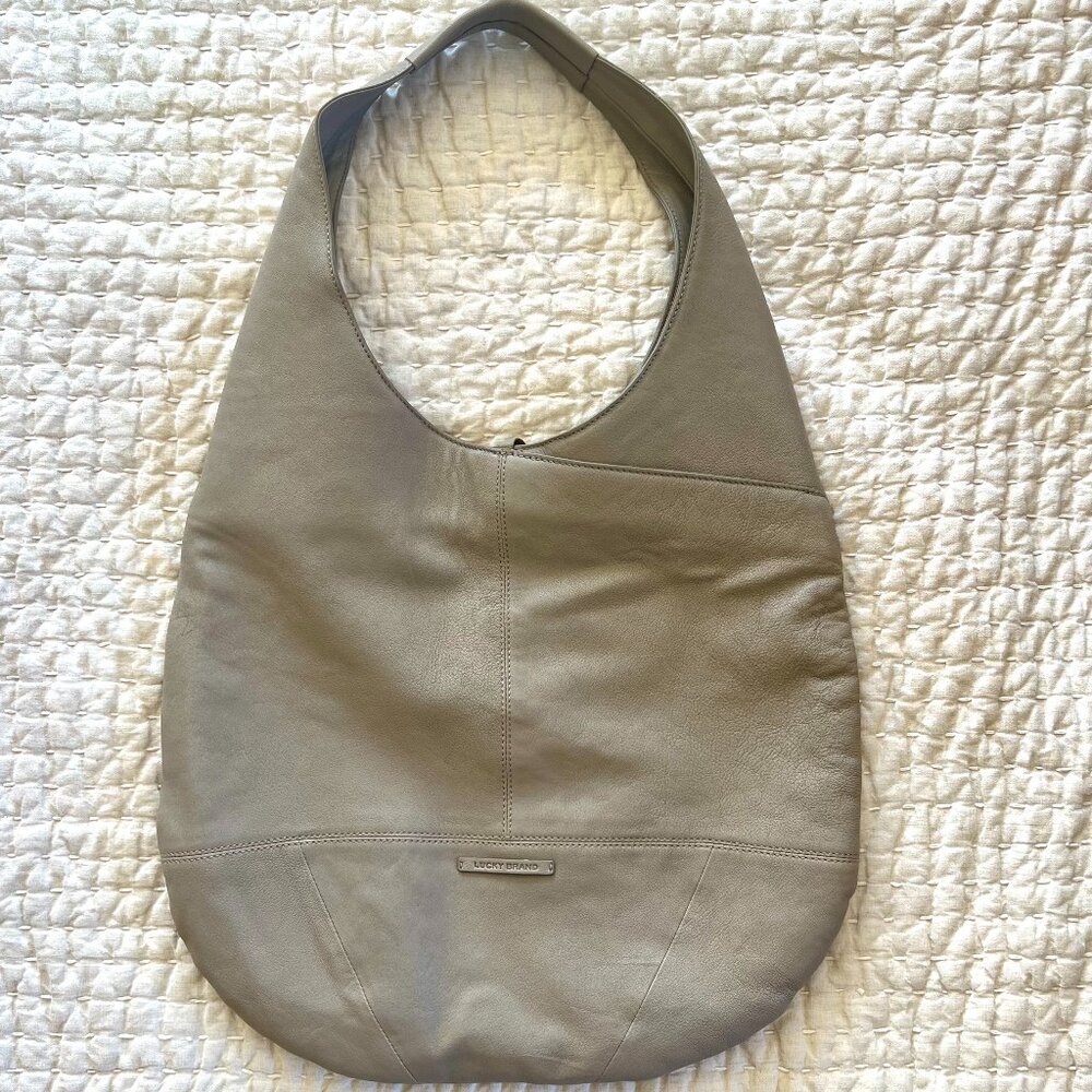 Lucky Brand Mia Large Saddle Tan Leather Hobo Bag